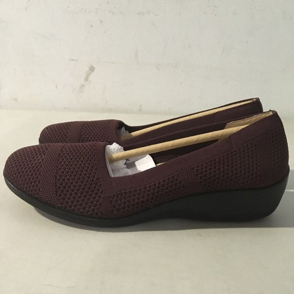 NWT LIFE STRIDE IMMY FLEX SOLE WEDGE LOAFERS COLOR PINOT NOIR 6W (WIDE) - Picture 7 of 16